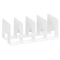 thumbnail image 1 of Acrylic Desk File Organizer and Bookend Set with Four Compartments for Documents Magazines and Books, 1 of 4