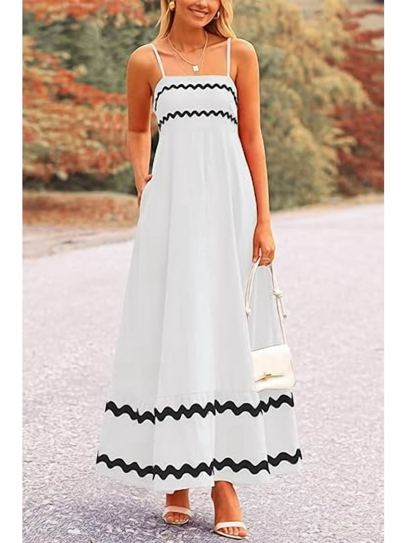 sleeveless flowy maxi dress PRETTYGARDEN Women's Summer Flowy Maxi Dress Casual Sleeveless Spaghet