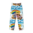 thumbnail image 4 of Balery Rainbow Animals on Noah's Ark print Men's Pajama Pants,Ultra Lightweight Pjs,Lounge Pant-Large, 4 of 9