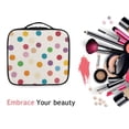 thumbnail image 6 of FORMRS Travel Makeup Bag Large Capacity Train Case Cosmetic Organizer with Adjustable Dividers, Polka Dot, 6 of 8
