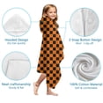 thumbnail image 7 of Orange and Black Checkered Pattern Hooded Bath Towel，60"x35" for Ages 3 To 12 Kids, Quick Dry Lightweight Soft Microfiber Hood Beach Towel Cover Up for Kids, 7 of 7