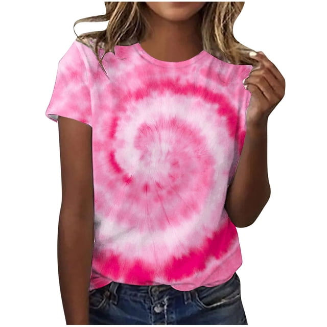 Tops Cortos para Mujeres Casual de Moda Impreso Cuello Redondo, Camiseta de Manga Corta para el Uso Diario, Fiesta Y Cómodo