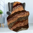 thumbnail image 4 of Vintage Soft Flannel Fleece Throw Blanket, Strikes Pattern in Brown Colors Curved Spiral Lines, Cozy Plush for Indoor and Outdoor Use, 50" x 70", Multicolor, by Ambesonne, 4 of 5