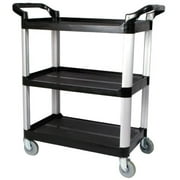 Utility Service Cart - 3 Shelf - 450 Lbs Capacity W 33" x H 38" x D 17" Black