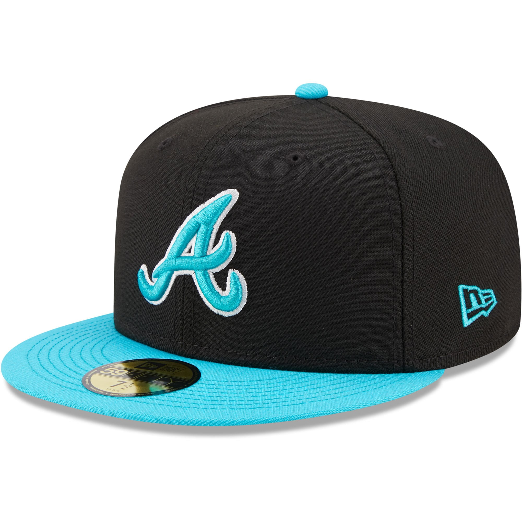 Atlanta Black Crackers Fitted Flatbill 3D Embroidered Cap New Blue/White NLB 