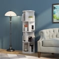 thumbnail image 4 of Easoger 4 Tier Rotating Bookshelf, 360° Rotating Wood Floor Standing Bookcase, Freestanding Storage Shelf, Swivel Bookshelf Display Rack, White, 4 of 8