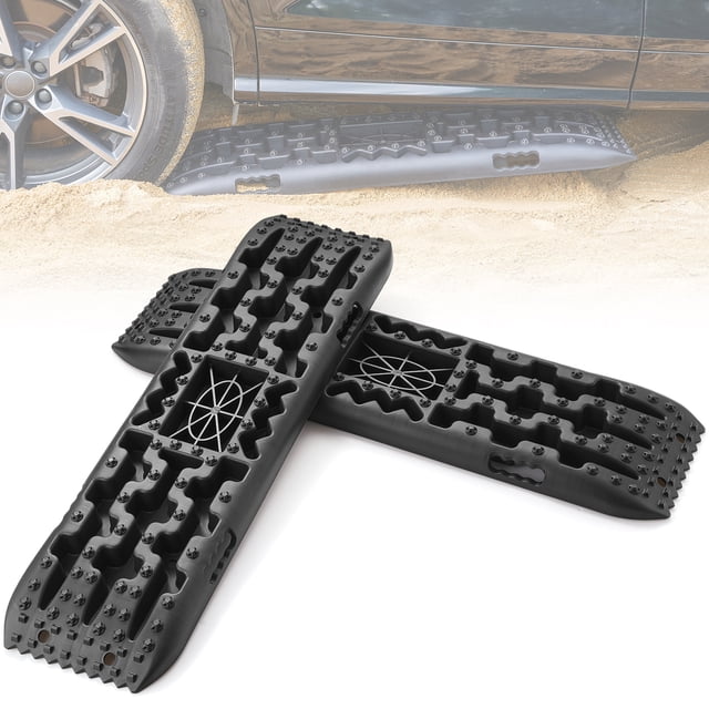 VEVOR 2 Pcs Planches de Traction avec PP pour Boue Neige Sable Sac de Rangement Long Noir