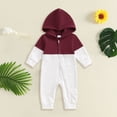 thumbnail image 3 of Mnyotv Infants Baby Boys Jumpsuits Hooded Long Sleeve Zip Rompers Infants Spring Fall Clothes Size 12-18 Months, 3 of 6
