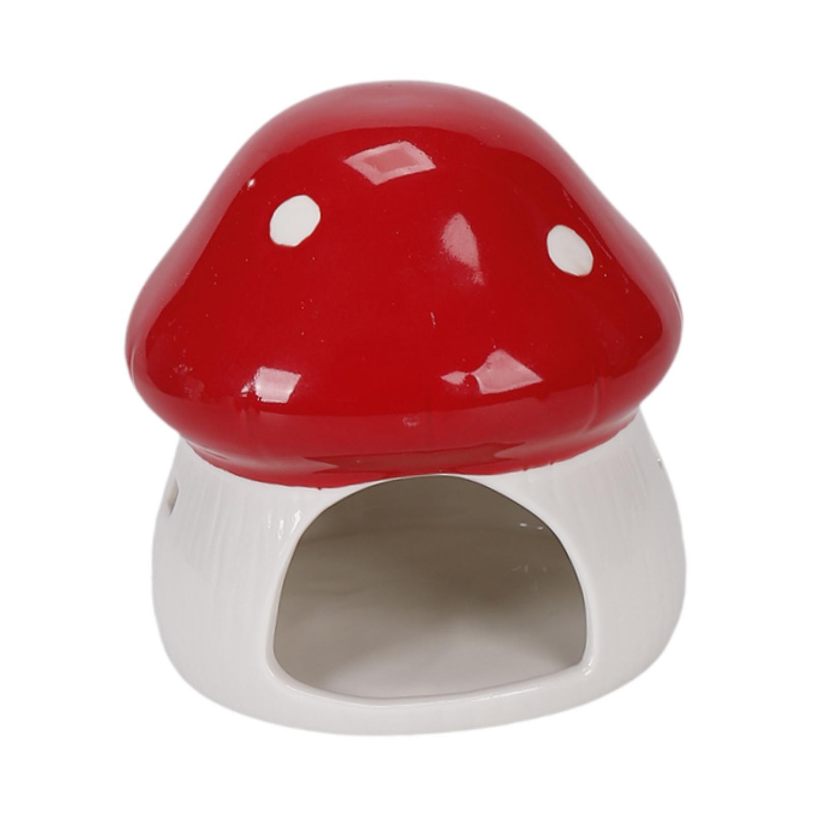 Hamster Habitat Ceramic Mushroom House Adorable Durable Decoration for Chinchilla Guinea Pig Squirrel