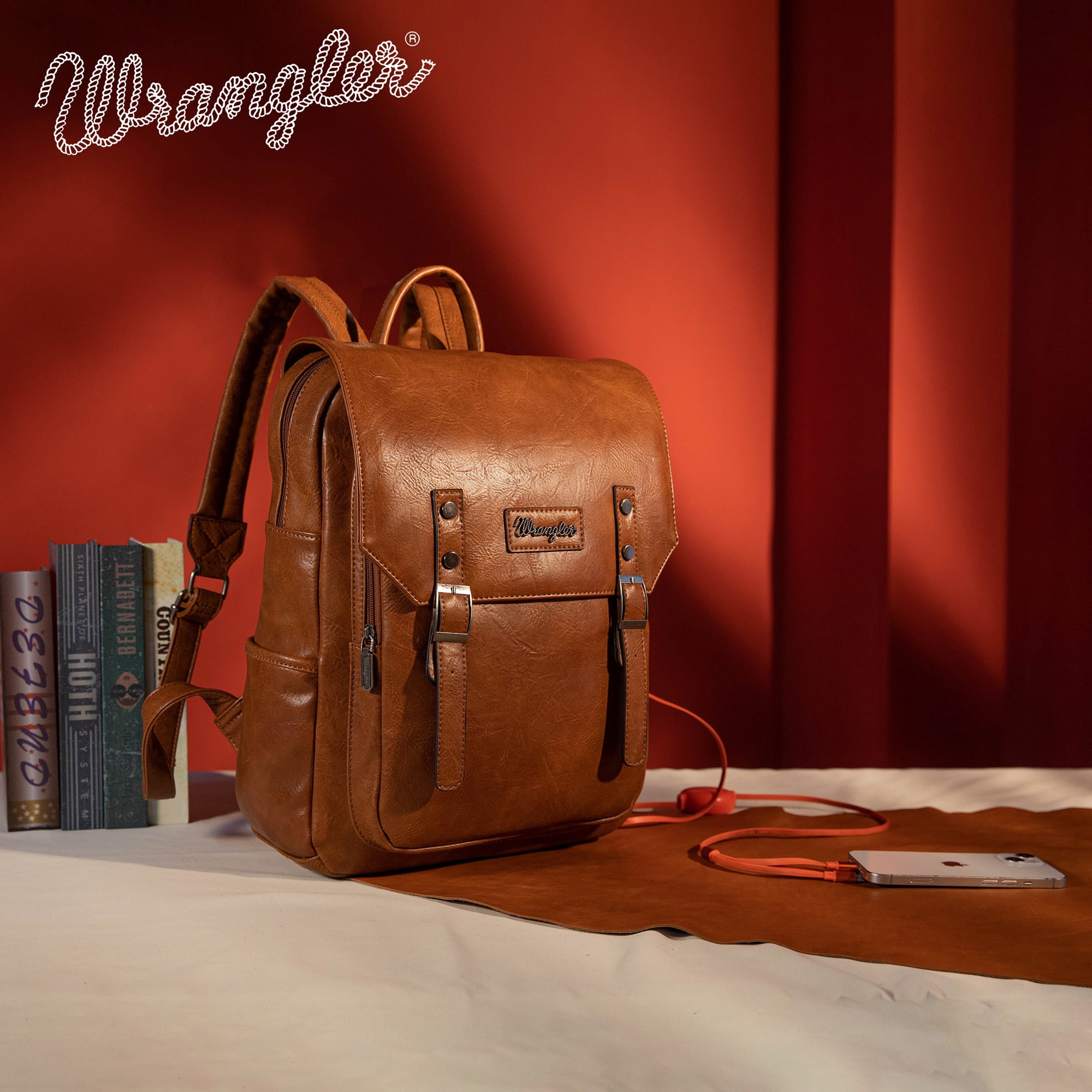 Wrangler Leather Backpack Purse for Women Laptop Backpack  display picture 2