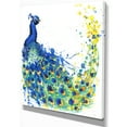 thumbnail image 2 of Exotic Peacock Watercolor - Contemporary Animal Art Canvas, 2 of 3