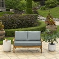 thumbnail image 2 of ARDEN Outdoor Loveseat Cushion Set, 48 x 24, Water repellent, Fade Resistant, Cushion Set for Couch, Bench, and Swing, Stone Grey Leala, 2 of 7