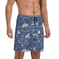 thumbnail image 2 of Kdxio Underwater World Animals Print Mens Sleep Shorts Bottoms Soft Comfy Pajama Wear Pants with Drawstring Pockets, 2 of 5
