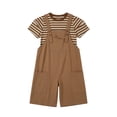 thumbnail image 2 of Ruyang Teen Girls Cotton Overalls Shorts Wide Leg Adjustable Strap Shorts Summer Solid Baggy Trendy Breathable Shortalls, 2 of 5
