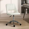 thumbnail image 2 of Vinsetto Armless Office Chair Swivel Computer Desk Chair, Cream White, 2 of 10