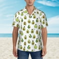 thumbnail image 2 of Sikiie Avocado Friends Print Men's Hawaiian Shirt, Summer Beach Button Pocket Short Sleeve T-Shirt,Small, 2 of 7