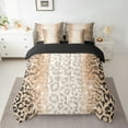 thumbnail image 2 of jejeloiu Leopard Cheetah Pattern 7-Piece Twin Bedding Sets,Dreamy Glitter Print Bedding Comforter Set,Brown Black Sheet Sets For Boys Girls,Luxury Bedroom Decor Reversible, 2 of 8