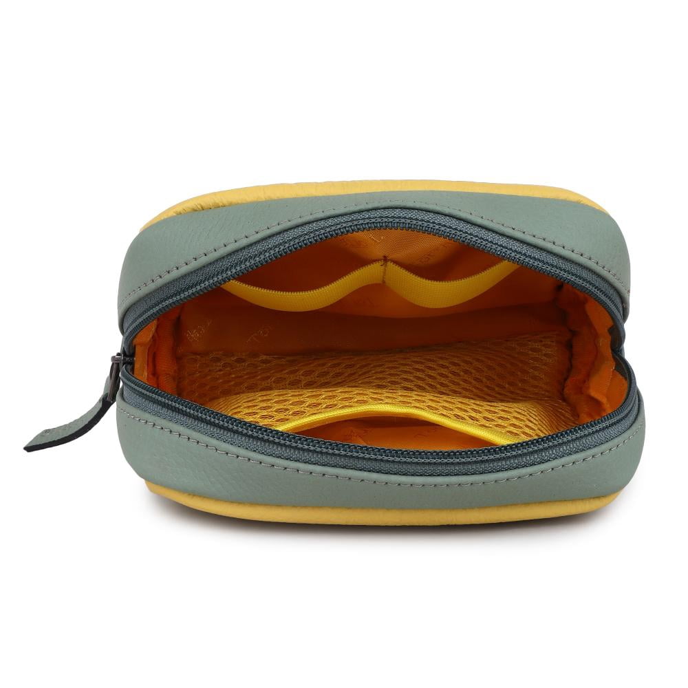 Carlo-100% Genuine Leather - Travel Toiletry Kits Essentials Bag with 1 Compartments for Men & Women Shaving Kit Organiser Make Up and Gadget PouchLime - By Tortoise