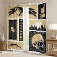 thumbnail image 2 of jejeloiu American Rugby City Curtains Pack of 2 (42x84 Each),Gold Sport Helmet Curtains Blackout For Kids, 2 of 6