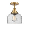 thumbnail image 2 of Innovations Lighting  Caden Bell - 1 Light 8" Flush Mount Brushed Brass/Seedy, 2 of 5