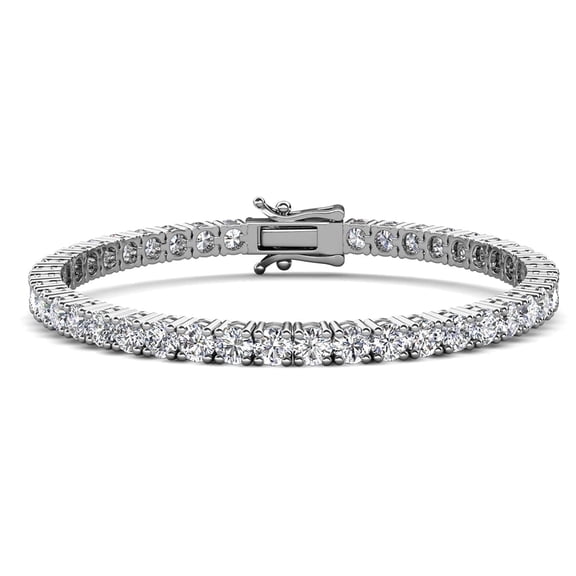 Cate & Chloe Kaylee 18k Plated Tennis Bracelet, Women's 18k Rose Gold Plated Bracelets with AAA Round Cut Cubic Zirconia Crystals, Sparkling CZ Crystal Bracelet for Women, Simulated Diamond Bracelet