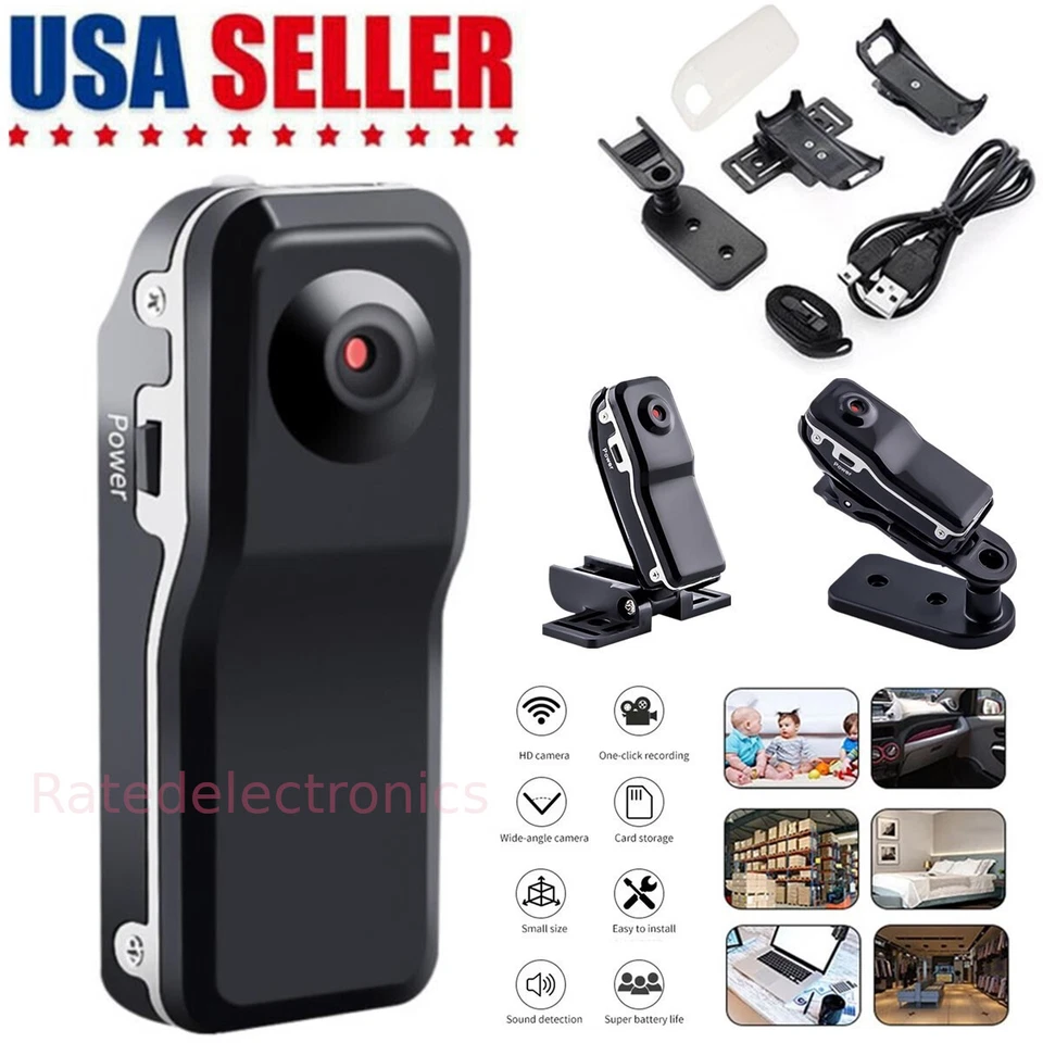 BUTTERFLY- Mini Police Body Camera Hd 1080P Video Dvr Clip Ir Night Cam Camcorder Us