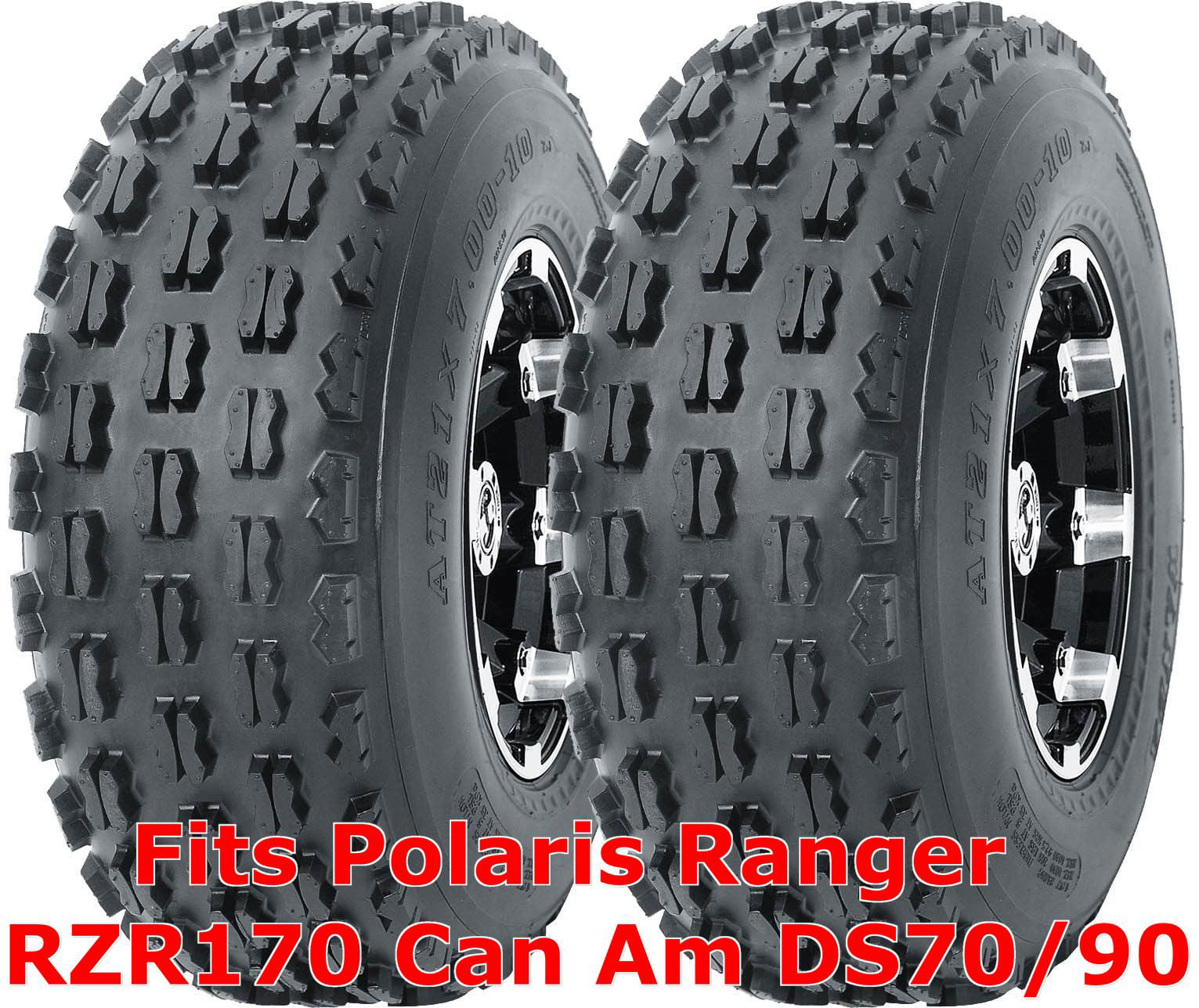 Set 4 WANDA ATV Tires 19X7-8 & 20X10-9 fit 09-17 Polaris Ranger RZR 170 