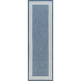 thumbnail image 3 of Bliss Rugs Striped Border Indoor Outdoor Rug Water Resistant Runner Rug for Patio, Hallway, Entryway, Deck, Blue ,3' x 10', 3 of 8