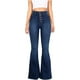 thumbnail image 5 of Pantalones vaqueros de mujer, de cintura alta, con pierna ancha, acampanados, elásticos, estilo boyfriend, estilo bootcut, holgados, informales (L), 5 of 5