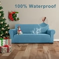thumbnail image 3 of Sanmadrola Couch Covers for Dogs Sofa Covers Washable 100% Waterproof Non Slip Couch Covers Stretchable Machine Washable for Dogs Kids Pets, Blue, Sofa, 3 of 10