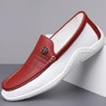 thumbnail image 4 of Men's Colour Block Slip On Loafer Shoes, Comfy Non Slip Casual Rubber Sole Durable Walking Shoes For Men's Outdoor Activities, 4 of 8