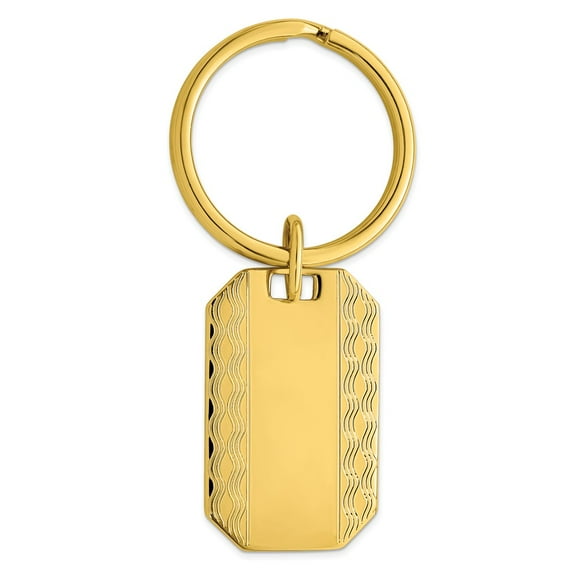 Gold-plated Kelly Waters Patterned Edge Key Ring QGL8725