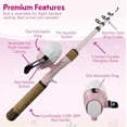 thumbnail image 6 of Kids Fishing Pole Set, Kids Fishing Rod and Reel Combo and Fishing Net Tackle Box with Fishing Lures Hooks and Bag for Girls Age Beginner Little Children Junior Anglers, 6 of 7