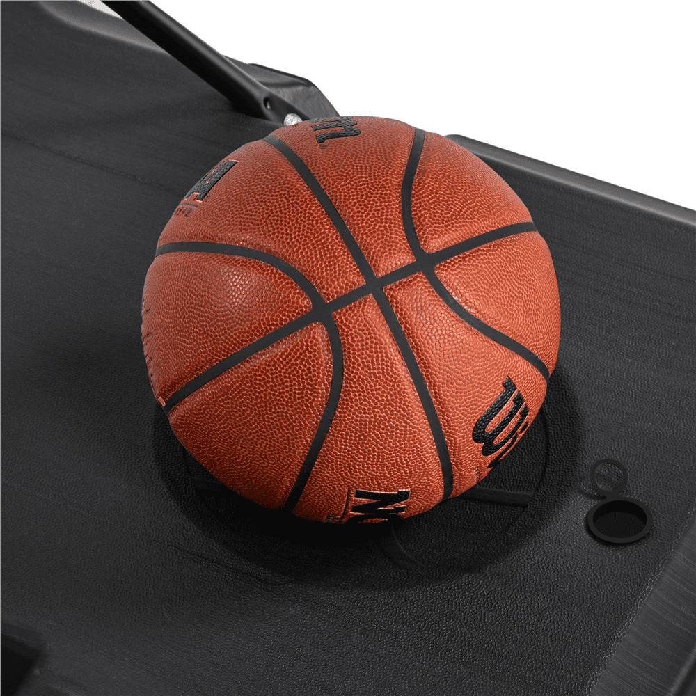 Renwick 7'-8' Height Adjustment 28'' Width Portable Basketball Hoop for Indoors/Outdoors,Brown