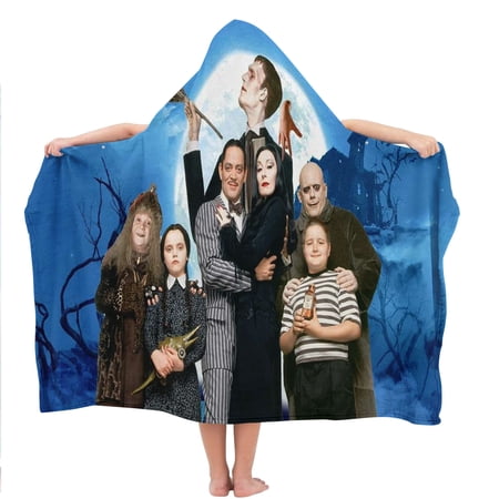 The Addams Family Hooded Kids Beach Towels Toddler Microfiber Bath Absorbent Pool Wrap Hat Swim Cover-ups Poncho