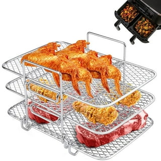 Navaris Air Fry Oven Tray - Grill Rack for Oil Free Frying - Roasting Chips  Nuggets Meat Fish - Air Fryer Oven Basket for Vegetables - Non-Stick