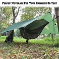 thumbnail image 2 of 118'x118'Hammock Rain Fly Waterproof Tent Tarp Cover Lightweight Nylon Camping Shelter Tarpaulin with Corner Eyelet/Rope/Gound Nails Stakes for Travel Hiking Backpacking,Survival Gear,Gray, 2 of 8