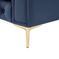 thumbnail image 6 of Nicole Miller Chesterfield Leather PU Button Tufted 3 Seat Sofa with Gold Leg, Navy, 6 of 9