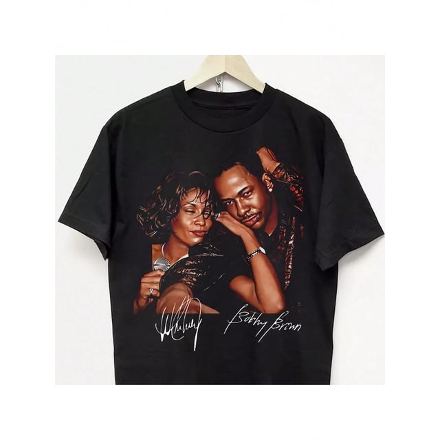Rap Singer - BOBBY & WHITNEY T-Shirt Retro Hip-Hop T-Shirt Sweatshirt Hip-Hop Drake 90s Y2K Hba Ftp Cotton Heat Transfer Print T-Shirt Girlfriend Birthday Gift Women's Easter T-Shirt