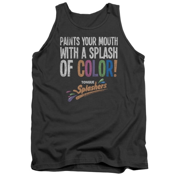 Dubble Bubble Paints Your Mouth Adult Tank Top Charcoal
