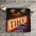 thumbnail image 3 of Ambesonne Tiki Bar Quilted Bedspread Set 3 Pcs, Neon Sign Design, Queen Size, Multicolor, 3 of 3