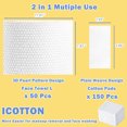 thumbnail image 4 of ICOTTON 2 in 1 Disposable Face Towel-100%Pure Cotton Clean Face Towels, 50 Pcs Large Single Use Face Towel & 150 Pcs Cotton Pads for Sensitive Skin, 4 of 7