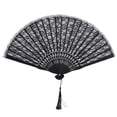 thumbnail image 3 of Abanico de mano Jadeshay plegable japonés negro, 3 of 11