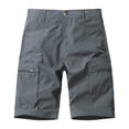 thumbnail image 3 of lcziwo Beach Shorts for Men Big and Tall Summer Casual Cargo Shorts with Multiple Pockets Solid Color Hiking Fishing Chino Shorts Gray XXXXXL, 3 of 9