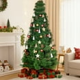 thumbnail image 5 of EDX 6ft Pre-lit Artificial Christmas Tree, Prelighted Green Artificial Xmas Tree, With 700 Branch Tips, 250 Incandescent Lights & Foldable Base, For Home, Office, Party Decor, 5 of 10