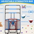 thumbnail image 6 of CITYLE Trampoline for Kids 600LBS 60'' 5FT Toddler Trampoline Indoor Outdoor with Basketball Hoop, Swing, Adjustable Bar, Mini Small Trampoline with Enclosure, Gifts for Toddlers, Boys & Girls, 6 of 8
