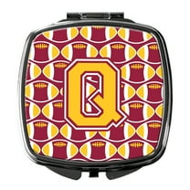Letter Q Football Maroon and Gold Compact Mirror