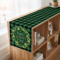 thumbnail image 6 of Table Runners 72 Inches Long Dress Scarves, St Patricks Day Farmhouse Kitchen Table Runner, Coffee Tablerunners, Spring Gold Coin Green Shamrock Plaid 16x72 Inch, 6 of 9