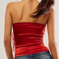 thumbnail image 3 of Gupgi Women 3D Flower Tube Top Summer Solid Color Strapless Bandeau Slim Fit Crop Tops, 3 of 5