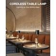 thumbnail image 2 of Cordless Table Lamps Rechargeable, 3 Adjustable Height, 5000mAh Battery Operated, 3 Colors Smooth Dimming, Portable LED Waterproof Table Lamp for Dining, Bedroom, Outdoor- Black, 2 of 5